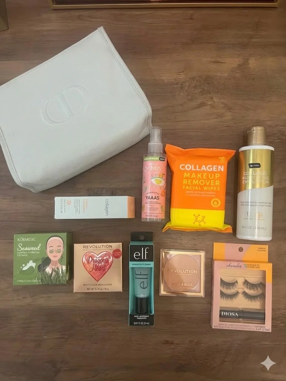 Dior Cosmetic Pouch with Beauty & Glow Bundle